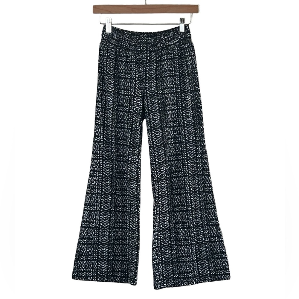 Mudd | Black/white printed wide leg breezy pants size 12